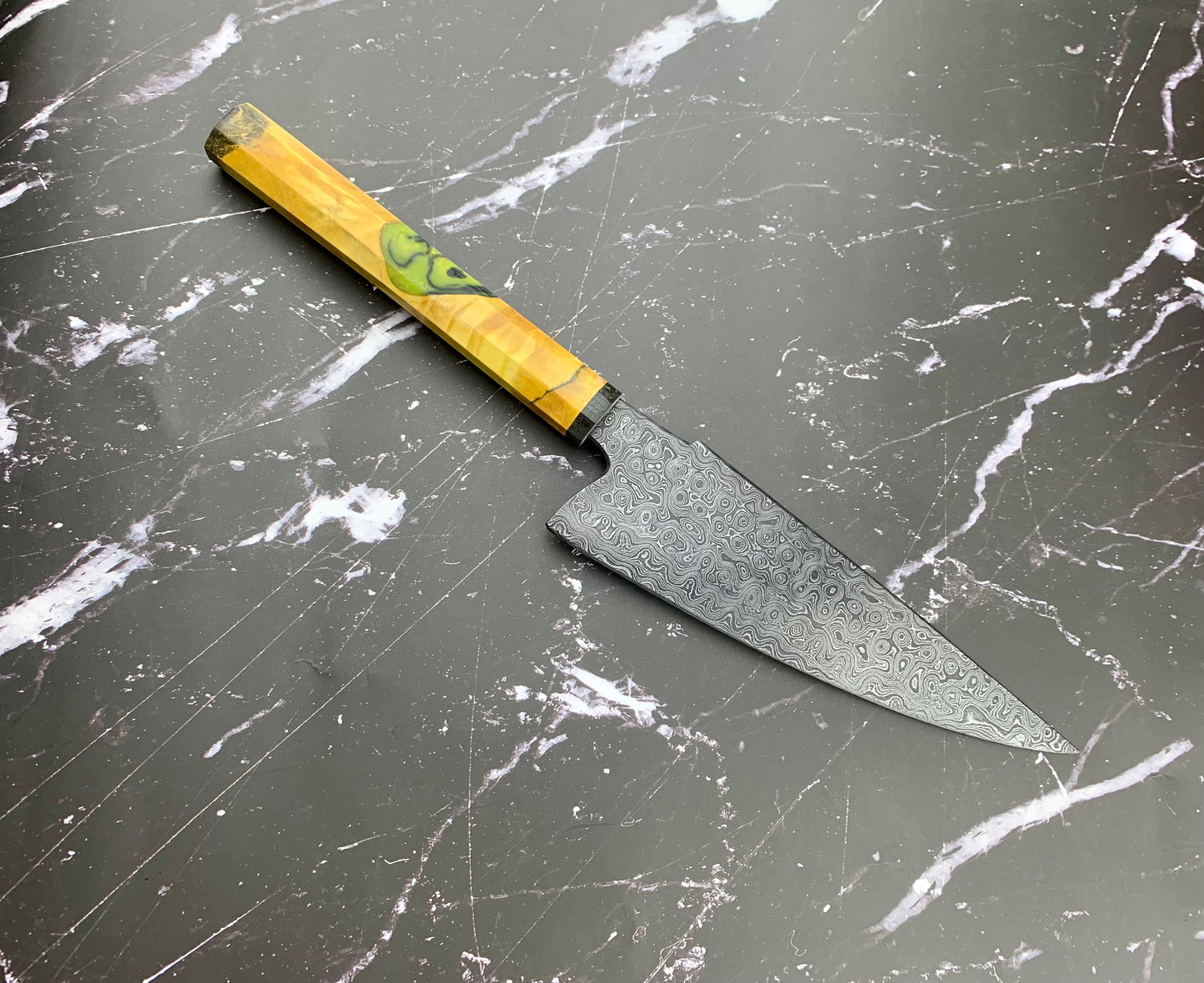 Western style Damascus chefs knife