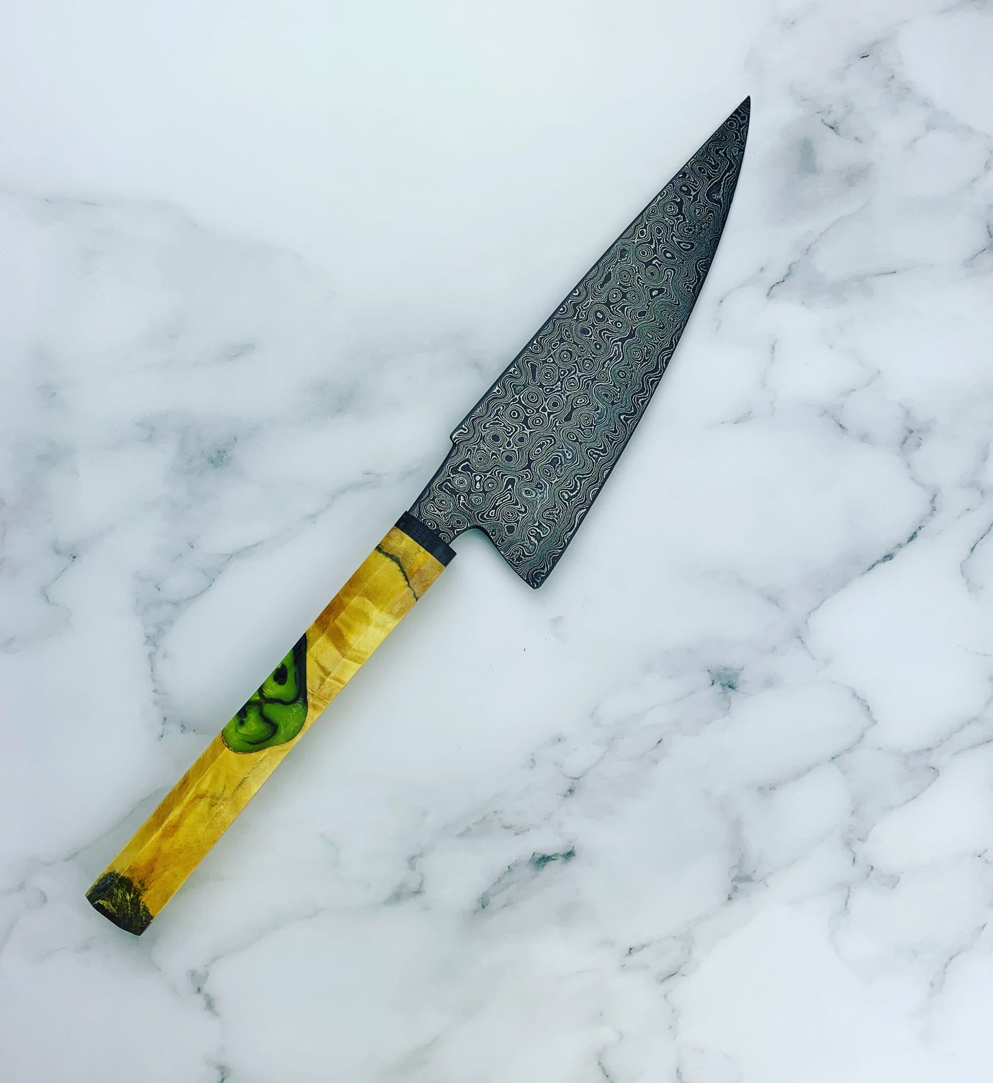 Western style Damascus chefs knife