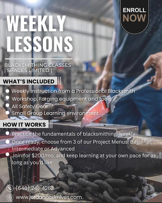 Weekly Wednesday Blacksmithing Lessons