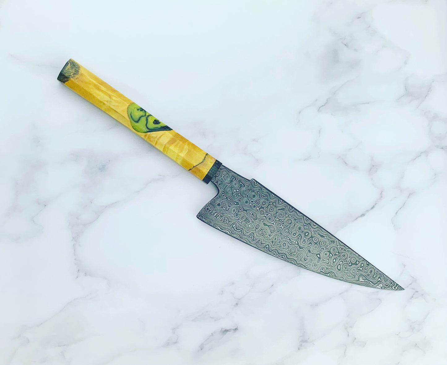 Western style Damascus chefs knife